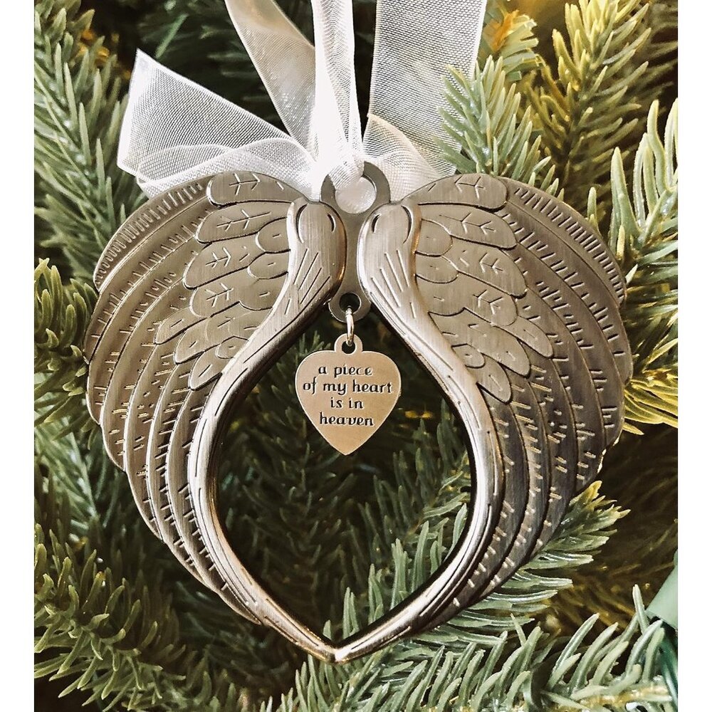 Christmas Ornaments Angel Wings - A Piece of My Heart is in Heaven Ornament for